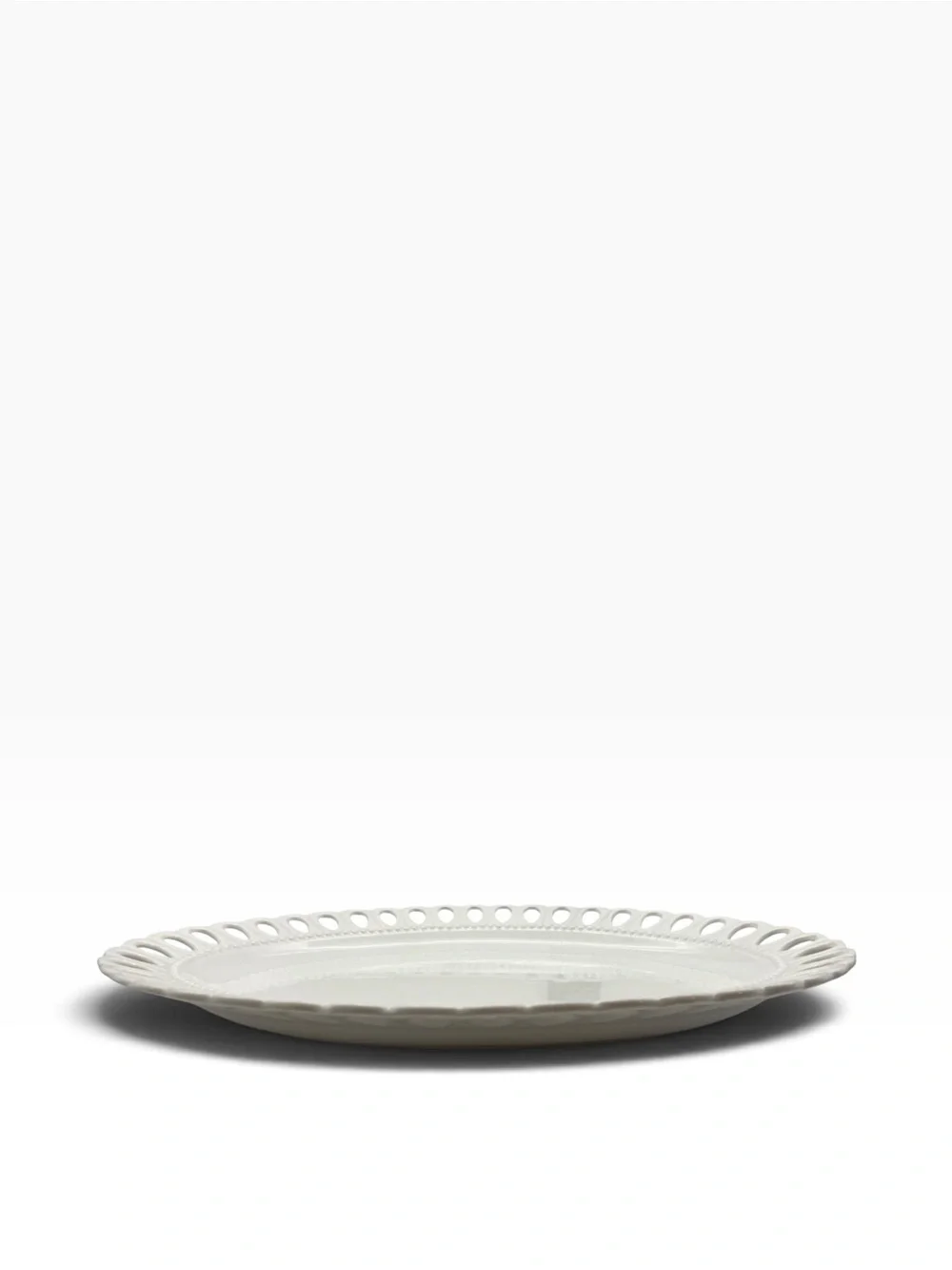 Godinger Regal Cream White Pierced Oval Serving Platter 14.5” | Cottagecore